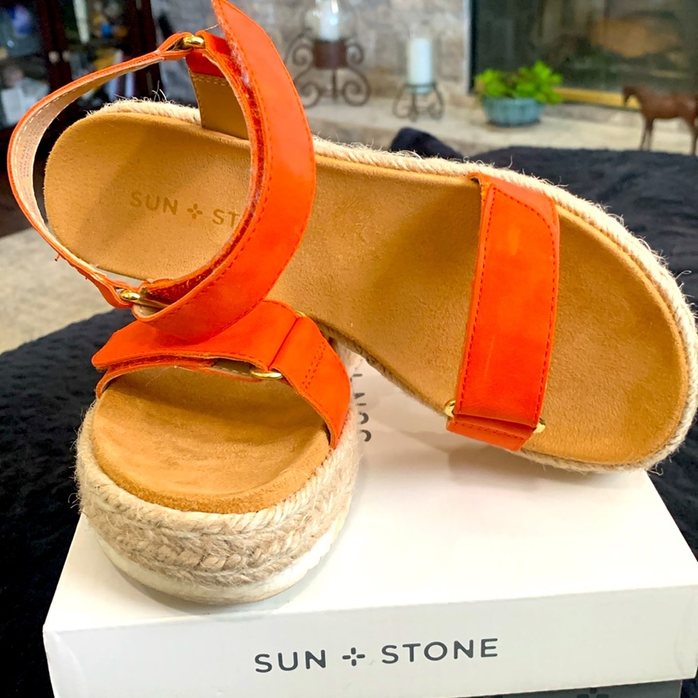 SUN+STONE Demi Sandal - Orange. Like new